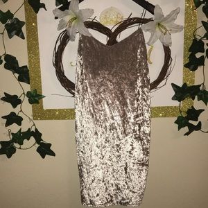 Faux suede straps dress